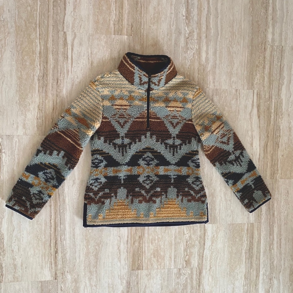 Signature Sherpa Fleece 1/4 Zip Pullover Jacquard